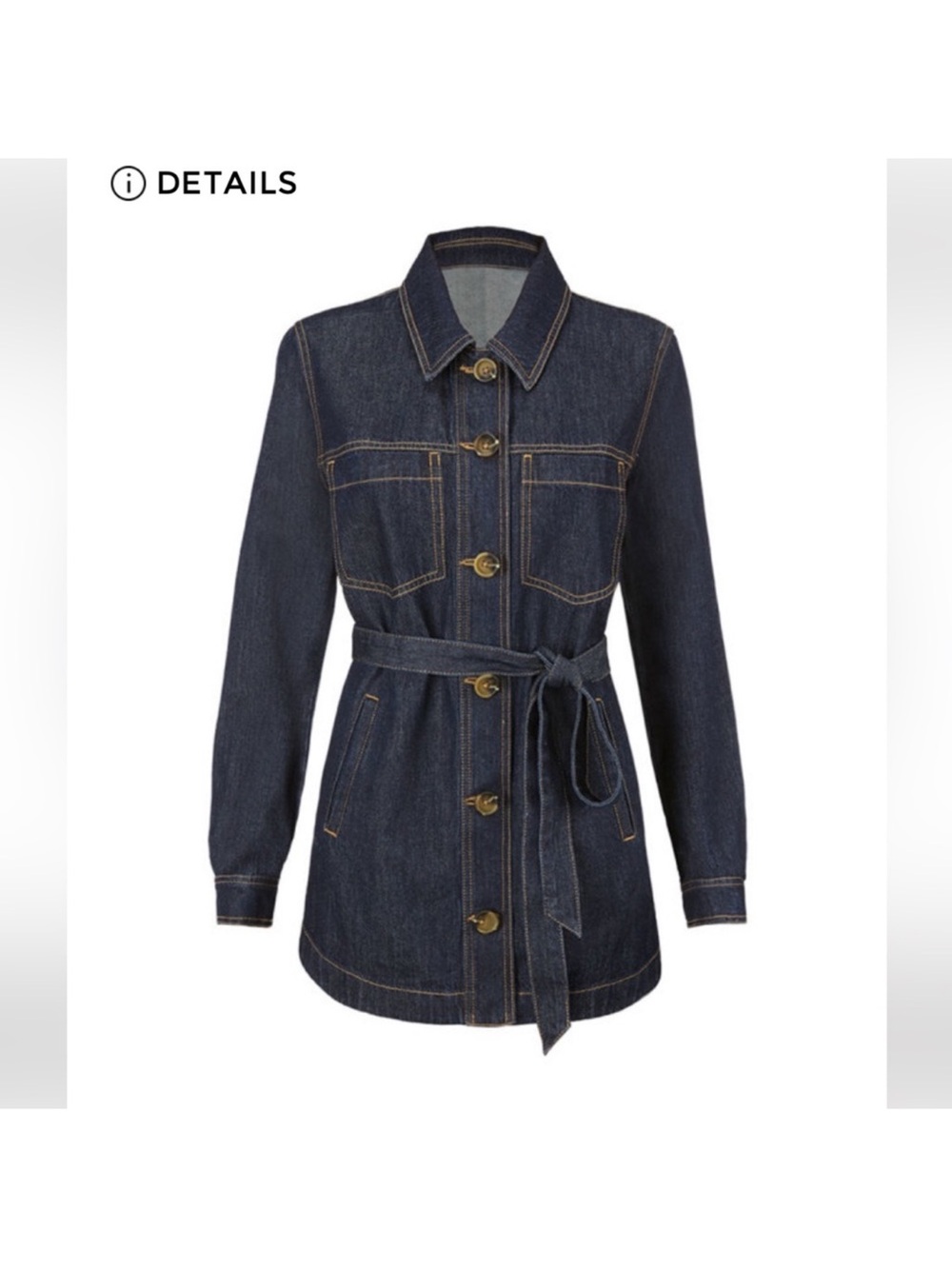CAbi Dark Blue Denim  Freedom Tie-Waist Jacket